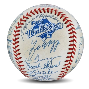 1991 Atlanta Braves National League Champions Team Signed World Series Baseball With 31 Signatures